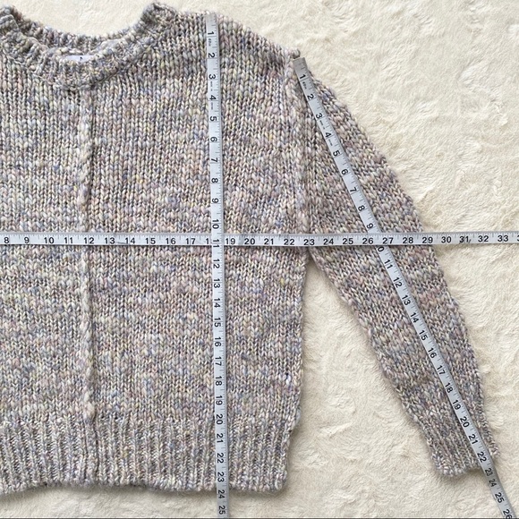 Magaschoni wool blend speckled textured chunky knit sweater size small - Picture 5 of 7